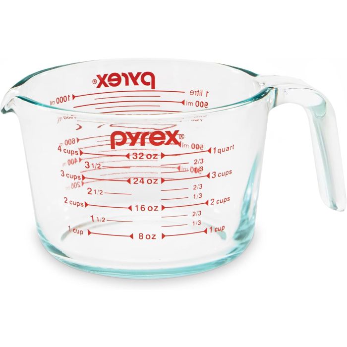 Vaso medidor Pyrex 4 tazas de vidrio para cocina