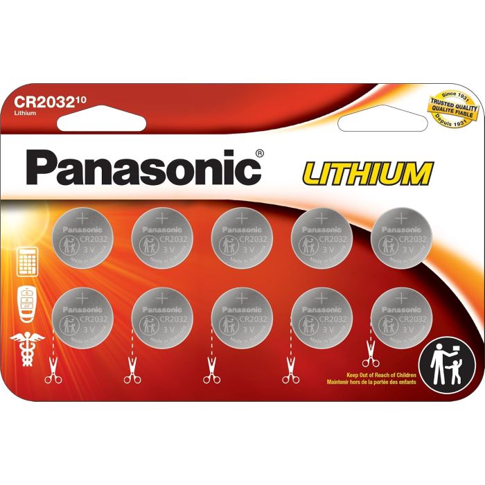 Panasonic CR2032 3.0V Pilas de Litio 10 Unidades