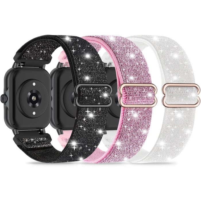 3 Paquete Correas Elásticas de Nylon para Smartwatch 22mm