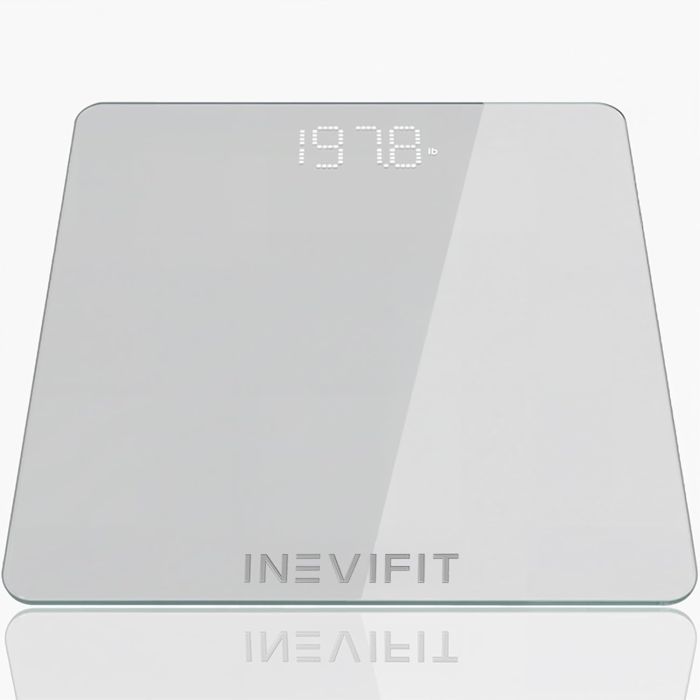 Báscula de Baño INEVIFIT Digital, Precisión Alta, 400 lb, Incluye Baterías