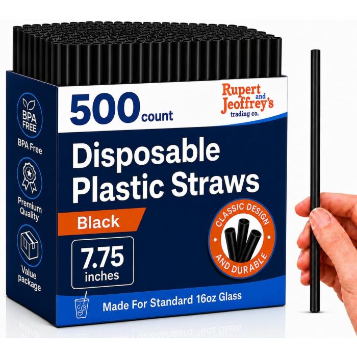 Pitillos plásticos desechables 7.75" (500 unidades)