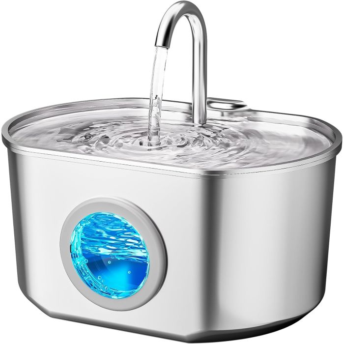 Fuente de Agua para Gatos Acero Inoxidable 2.2L Automática