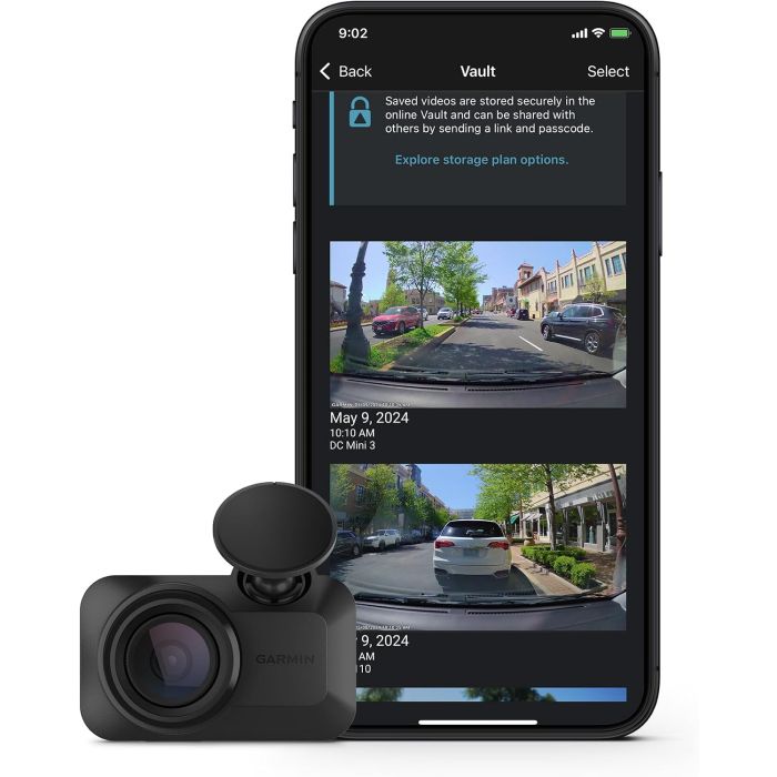 Garmin Dash Cam™ Mini 3, Cámara de Seguridad Compacta 1080p