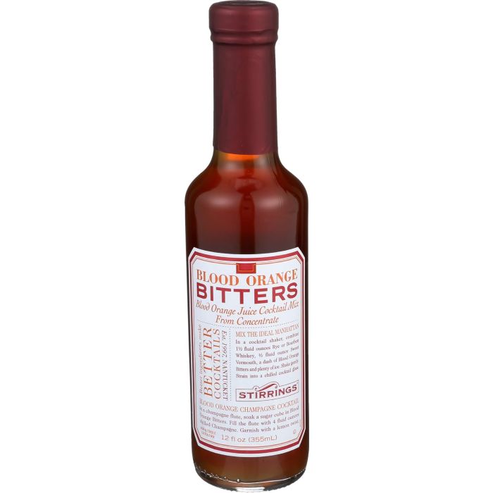 Stirrings Amargo de Cóctel de Naranja Sangre, 355 ml