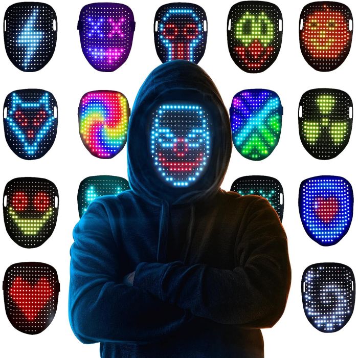 Máscara LED con Sensor de Gestos para Fiestas