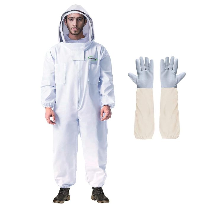 Traje de Apicultura LONGADS Profesional, Talla XL, con Guantes y Velo