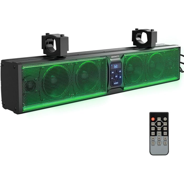 Barra de Sonido Metálica KEMIMOTO 6 Parlantes 25" IP65 para UTV/ATV