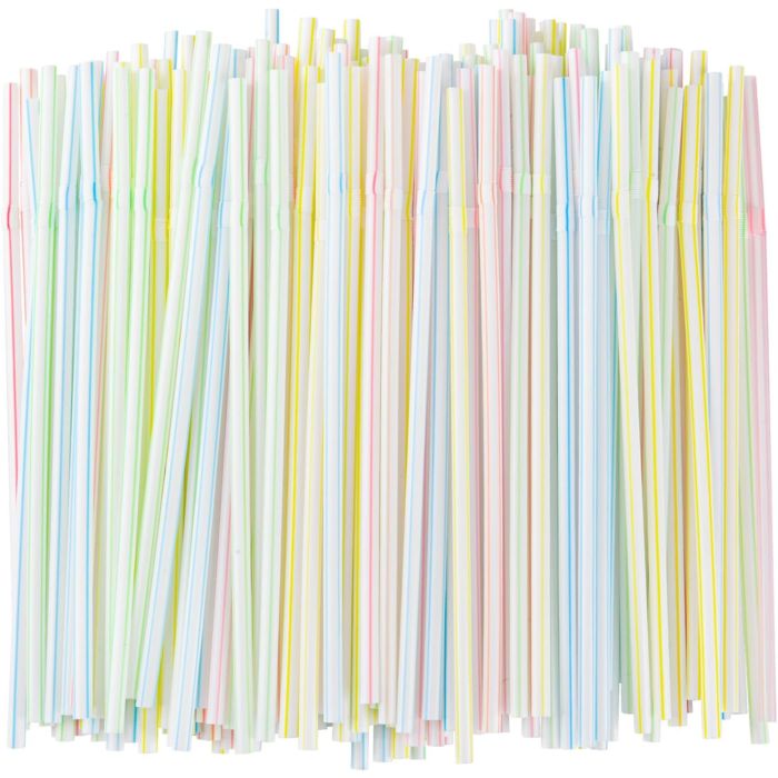200 pitillos flexibles plásticos desechables 21 cm