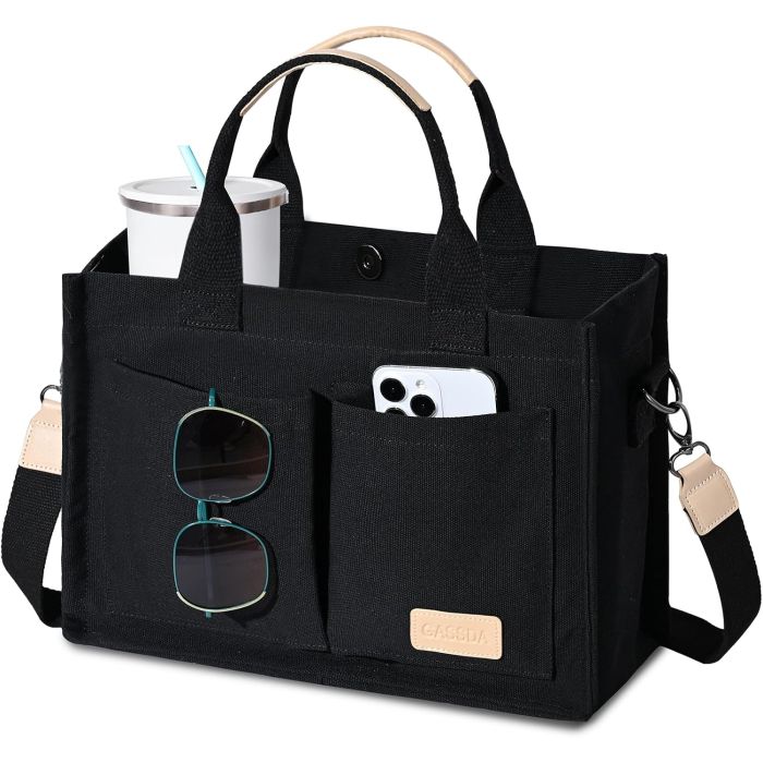 Bolso Tote de Lona para Mujer con Bolsillos