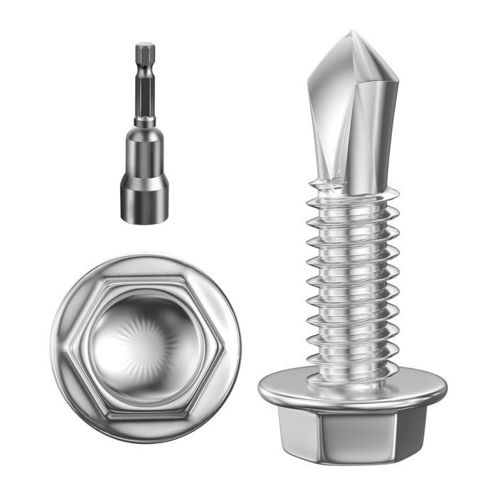 Wensilon 300 Piezas Tornillos Autoperforantes #8×3/4" Cabeza Hexagonal