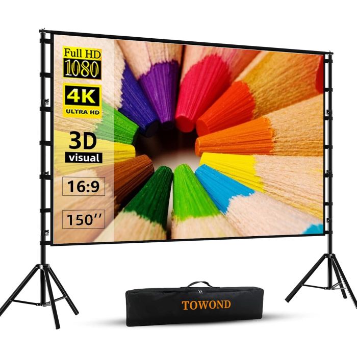 Pantalla Proyector TOWOND 150 Pulgadas con Trípode