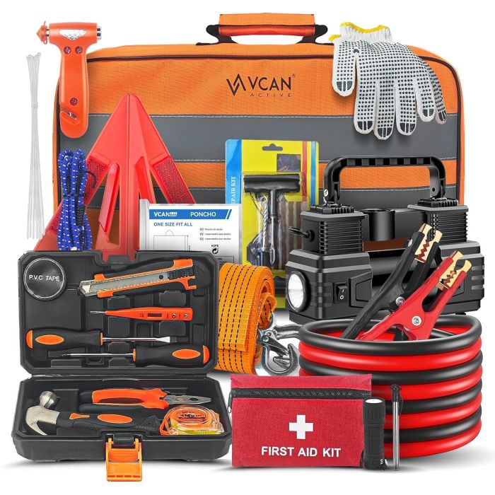 Kit de Seguridad para Auto con Compresor de Aire y Botiquín