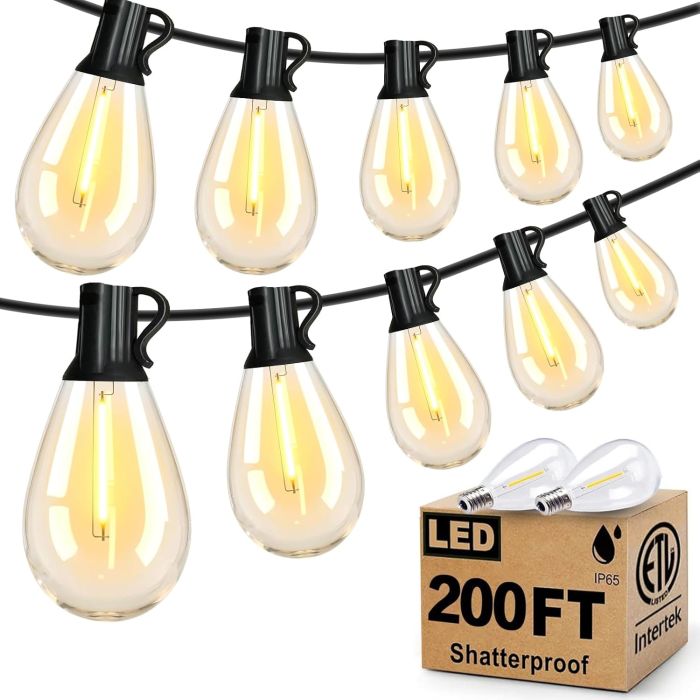 Luces de Cadena LED Tenmiro 200FT Exterior 2700K