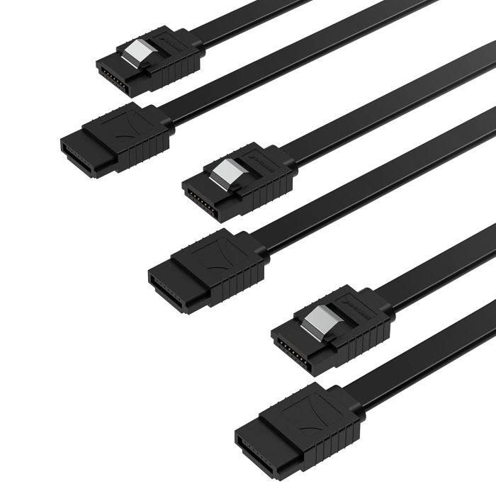 Cable de Datos SATA III 20 pulgadas SABRENT CB-SFK3 Negro Paquete de 3