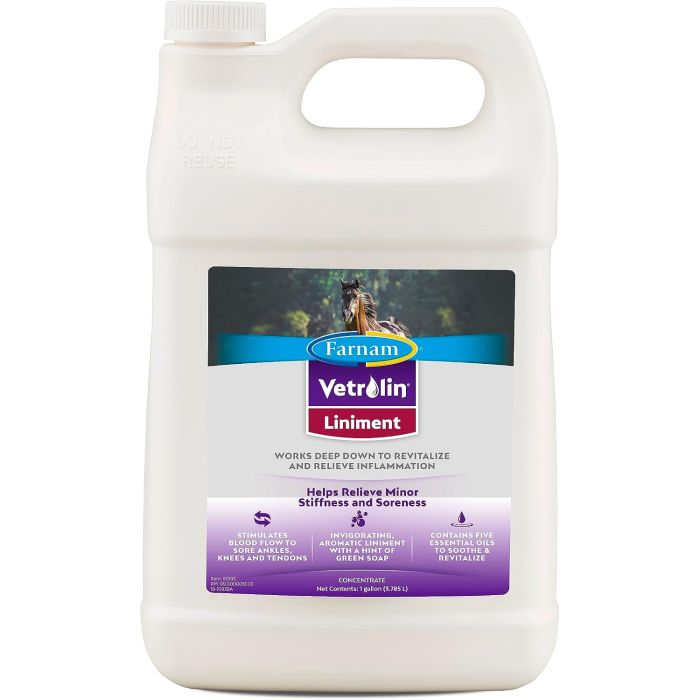 Farnam Vetrolin Linimento para Caballos, Alivio Muscular, 128 Onzas