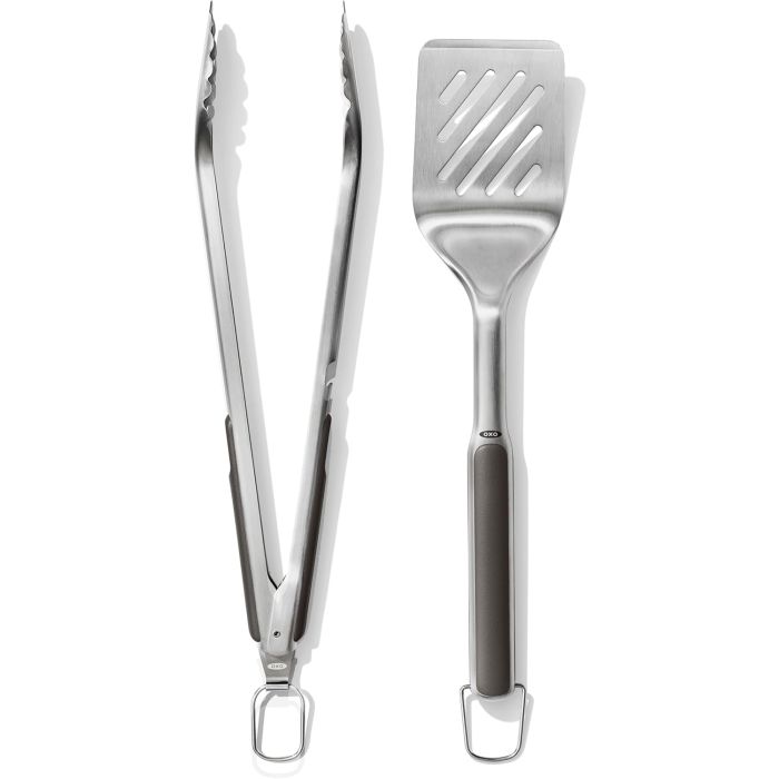Set de Espátula y Pinzas para Parrilla OXO Acero Inoxidable
