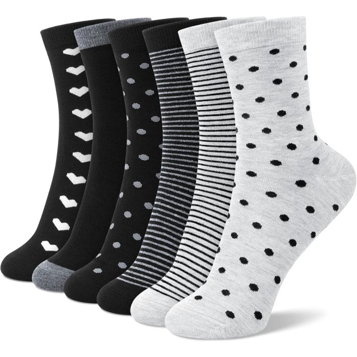 6 Pares de Medias Tobilleras de Algodón para Mujer, Talla 6-12
