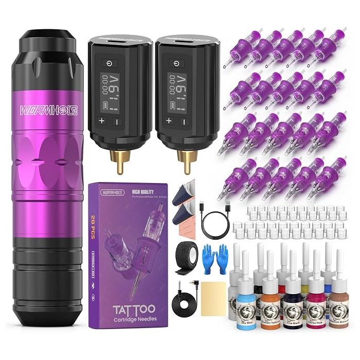 Kit Máquina Tatuar Pen WTK293 con Baterías Inalámbricas y Ti