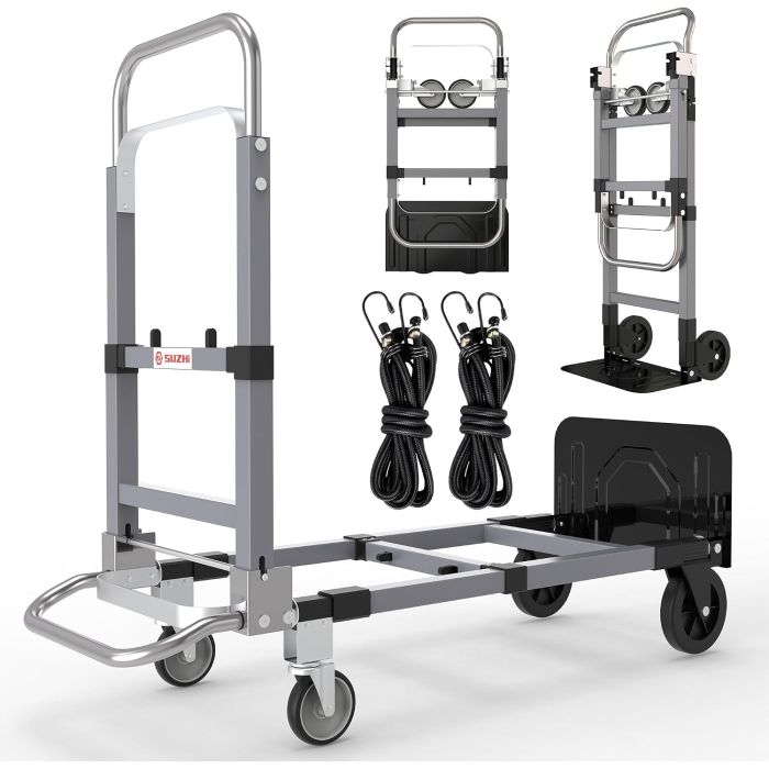 Carro de mano convertible SuZhi con ruedas, 500 lbs, plegable