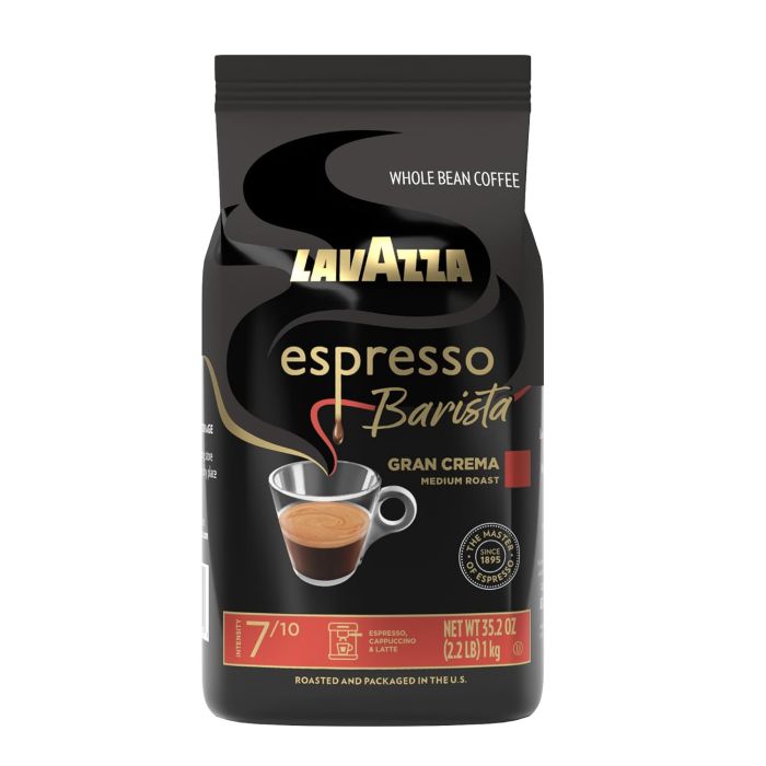 Café Lavazza Espresso Barista Gran Crema en Grano, Tostado Medio, 1 kg