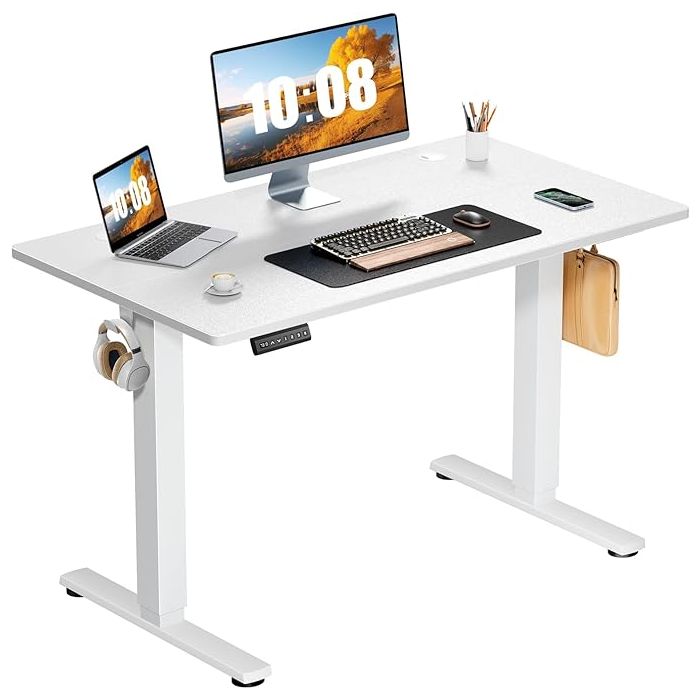 Escritorio Ajustable Electrico Standing Desk 101x60cm Blanco