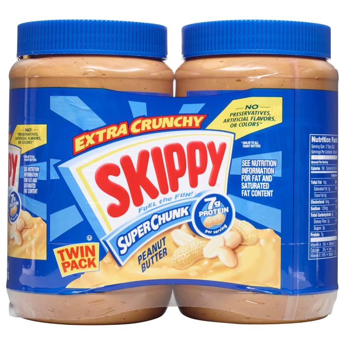 Mantequilla de Maní SKIPPY Chunky, Twin Pack, 2 Frascos 40 oz
