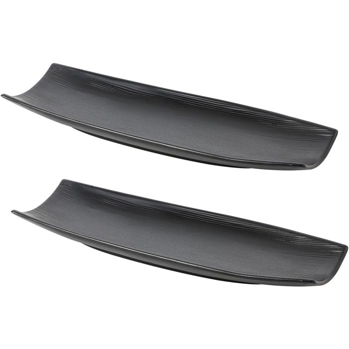 Platos de sushi Uaral, juego de 2, rectangulares, piedra, negro