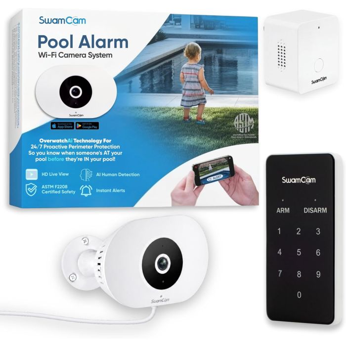 Sistema de alarma para piscina con cámara Wi-Fi ASTM F2208