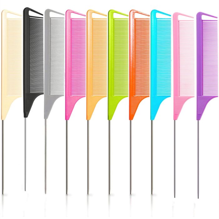 Set de 10 Peines Rat Tail para Peluquería