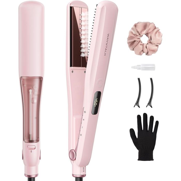 Plancha de Pelo Steam Wavytalk Nano Titanio Rosa