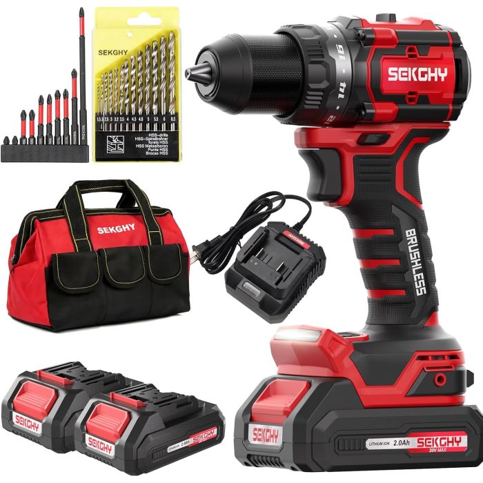 Taladro inalámbrico SEKGHY 20V, 70 Nm, 2100 RPM, con batería y cargador
