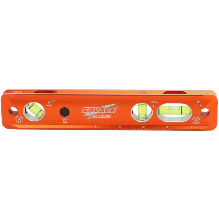 Nivel Torpedo Magnético Iluminado 9 Pulgadas Aluminio Naranja