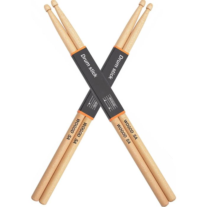 WOGOD 5A Baquetas de Madera Maple Dos Pares