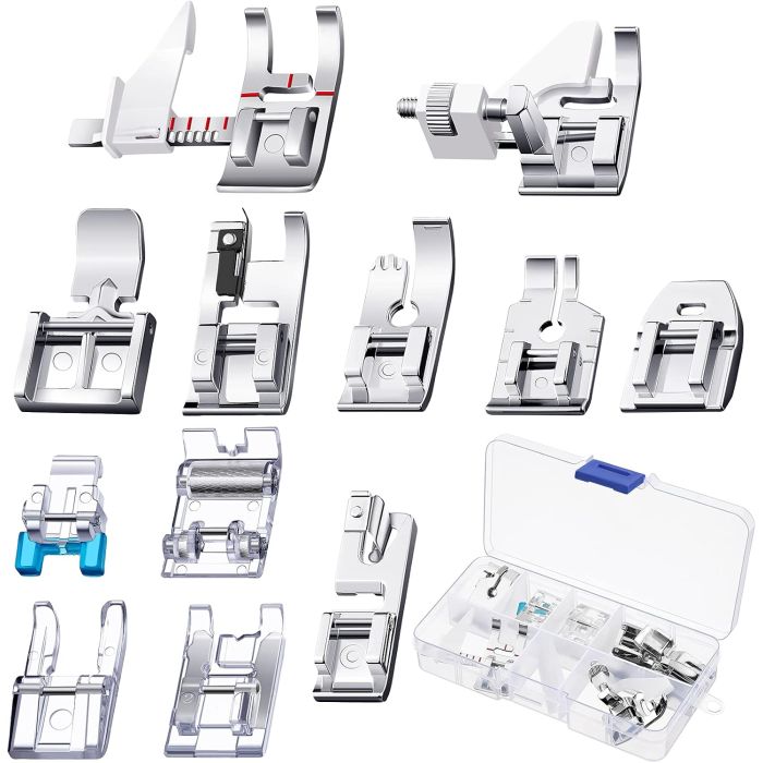 Mudder 12 Pcs Set de Prensatelas para Máquina de Coser Multifuncional