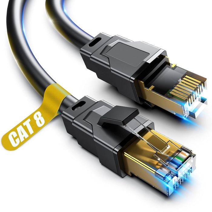 Cable Ethernet Cat8 1.5 pies RJ45 40Gbps 2000MHz Vabogu