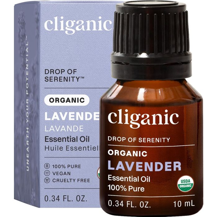 Aceite Esencial Orgánico de Lavanda Cliganic 0.33 Fl Oz