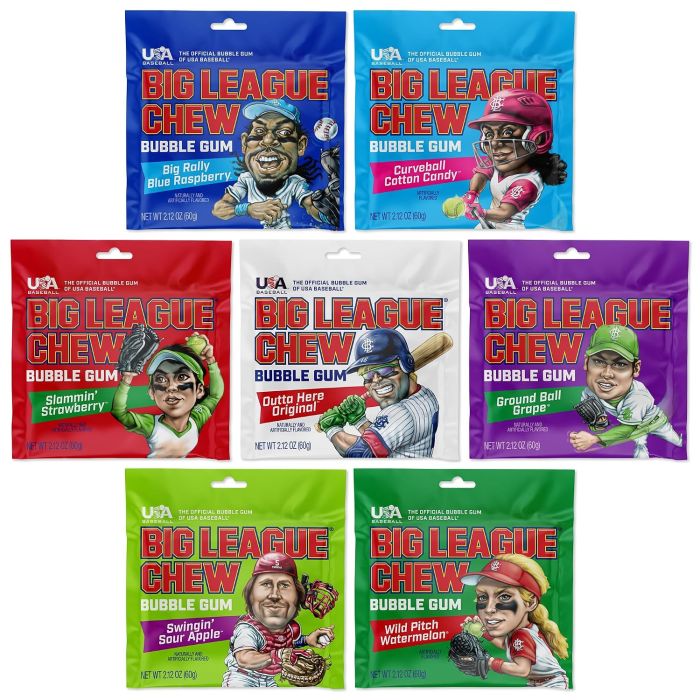 Chicle Big League Chew Surtidos - Pack de 7 Unidades - 449 g