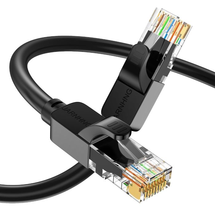 Cable Ethernet Cat6 1.5ft 26AWG 10Gbps RJ45 Negro Interior/Exterior