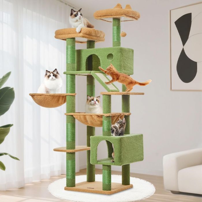 Taoqimiao Árbol para Gatos Cactus 71 Pulgadas con Rascadores