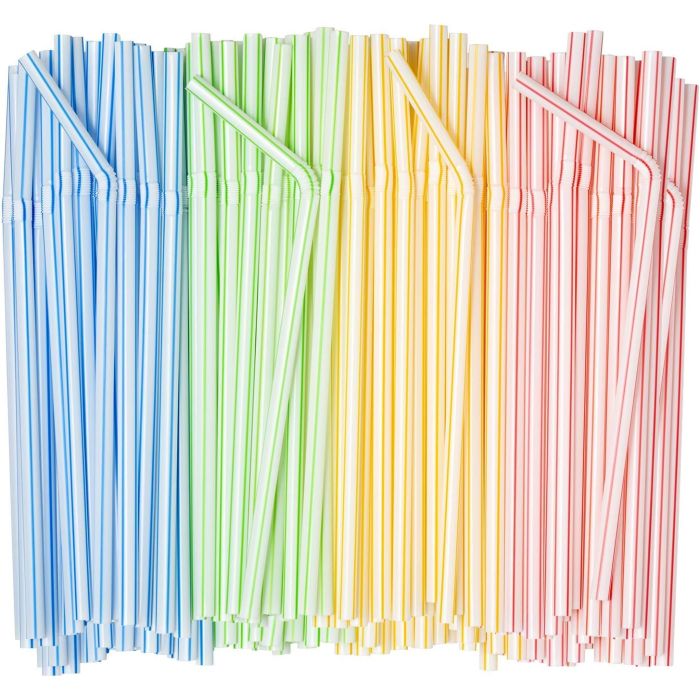 Pitillos flexibles plásticos 7.75 pulg x500 unidades