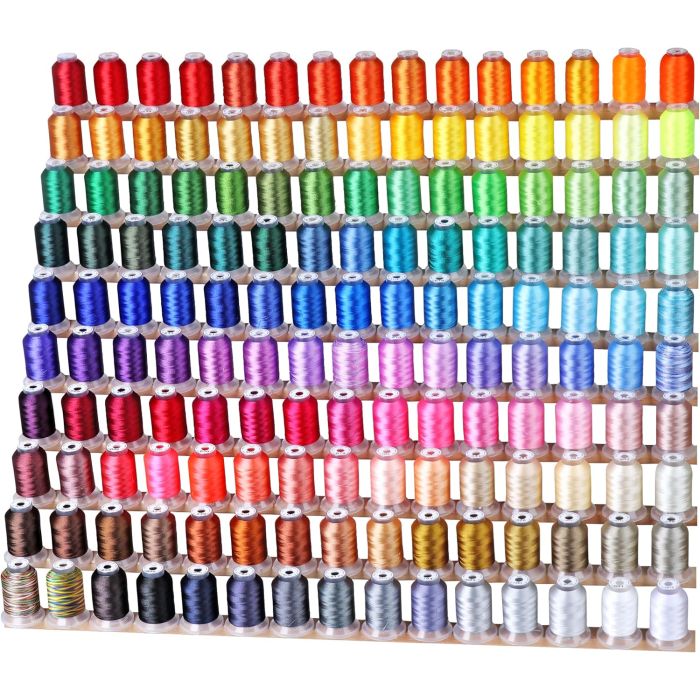 Kit Mega 150 Colores Hilo Poliéster Bordado 40WT 500M Compatible Brother Janome