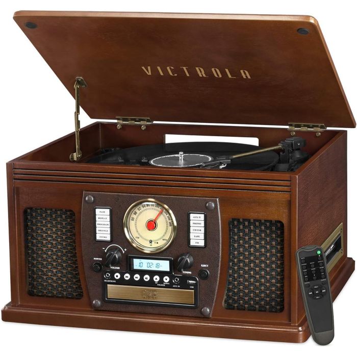 Reproductor de vinilos Victrola Navigator 8-en-1 con Bluetooth y altavoces incorporados