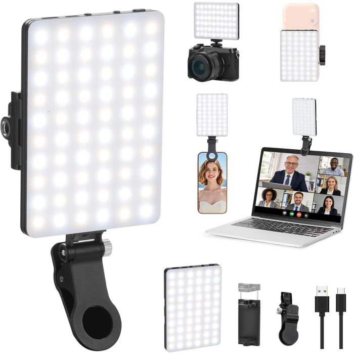 Luz LED Clip Recargable 60 LEDs para Selfie y Video