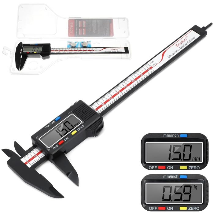 Calibrador digital Esydon 6 pulgadas con estuche plástico