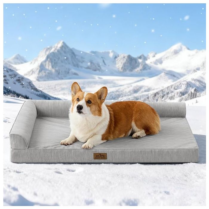 Cama para Perro Grande 107x76x18 cm Refrescante y Ortopédica