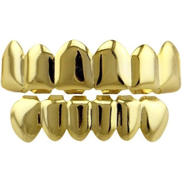 Grillz dentales oro 24K, set ajustable con molde silicona