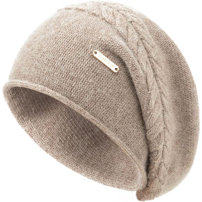 Gorro Slouchy de Punto para Mujer con Mezcla de Algodón
