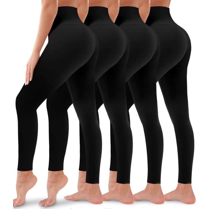 4 Pack Leggings para Mujer Cintura Alta Control Abdomen