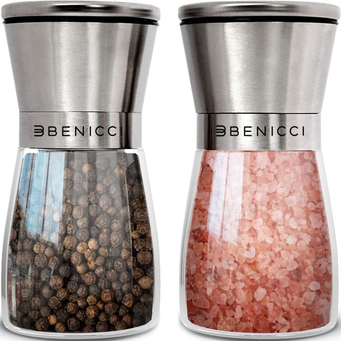 Set de 2 molinillos de sal y pimienta acero inoxidable
