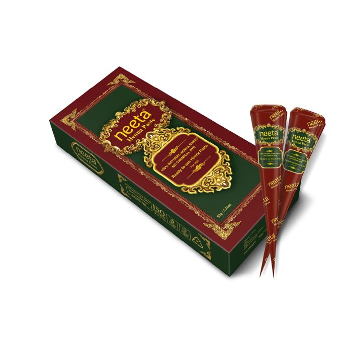 Pasta de henna Neeta lista para usar – Tinte marrón rojizo - Pack de 4